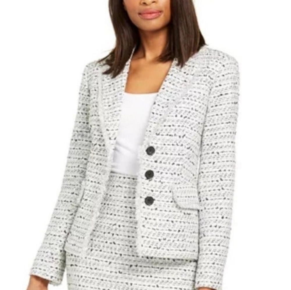 NWT Karl Lagerfeld Tweed 3-Button Blazer Sz. 8